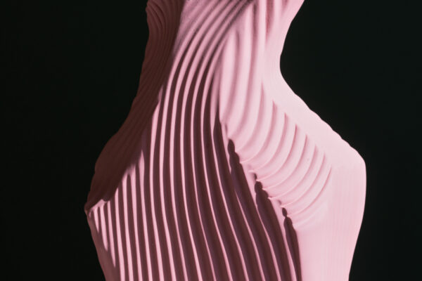 Cutted Classic pink porcelain vase