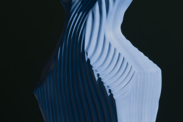 Cutted Classic blue porcelain vase