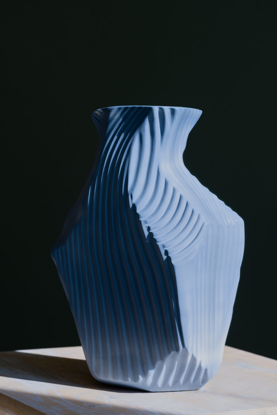 Cutted Classic blue porcelain vase